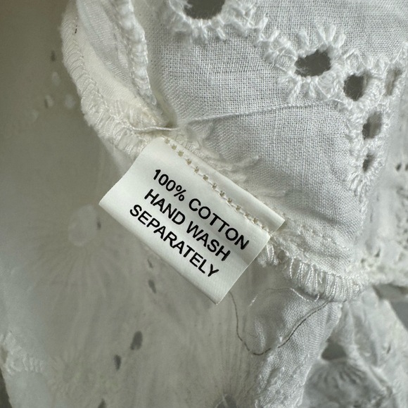 Platinum Tunic Top Womens Small Medium White Eyelet Embroidery Lagenlook NEW - Picture 5 of 12